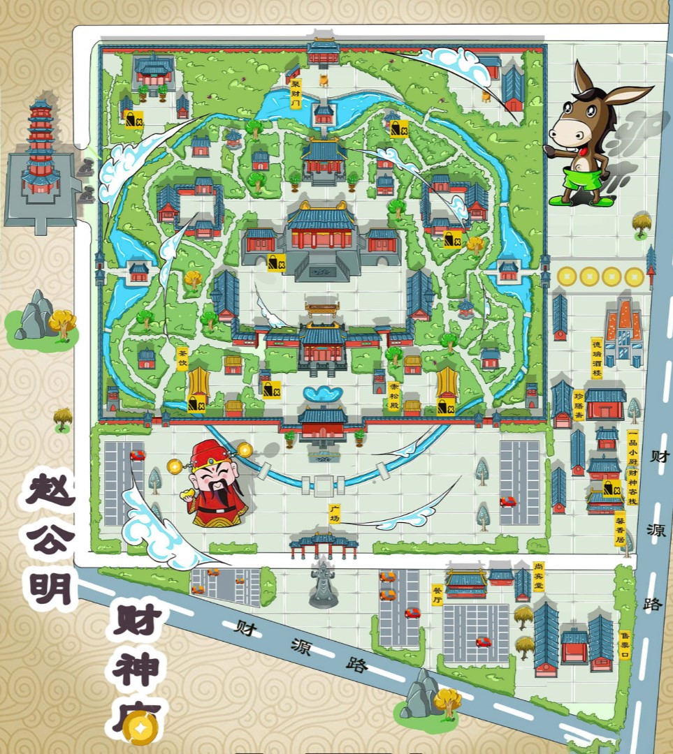 礼县寺庙类手绘地图